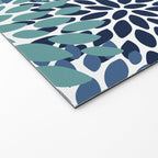 Floral Blooms, Navy, Blue and Teal Welcome Mat Gallery Image 2