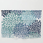 Floral Blooms, Navy, Blue and Teal Wall Hanging Gallery Image 1