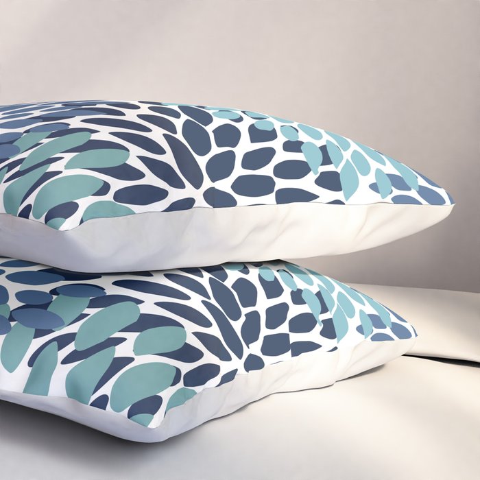 Floral Blooms, Navy, Blue and Teal Pillow Sham Gallery Image 3