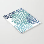 Floral Blooms, Navy, Blue and Teal Notebook Gallery Image 3