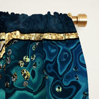 Celestial Starry Emerald Gold Cosmos Window Curtain Gallery Image 2