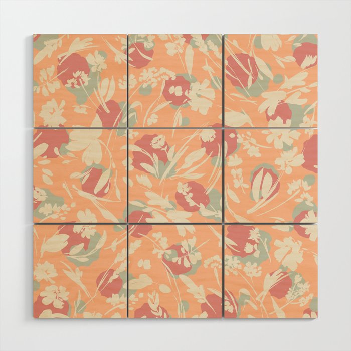 Abstract wild garden SM Wood Wall Art Gallery Image 1
