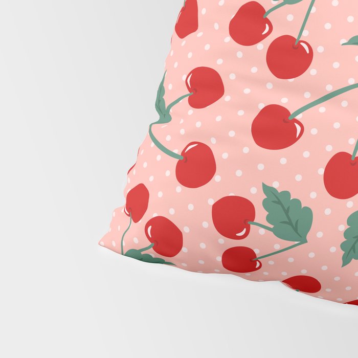 Cherry Kitsch on Pink Pillow Sham Gallery Image 4
