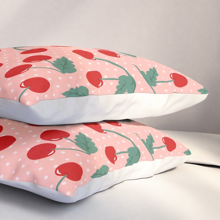 Cherry Kitsch on Pink Pillow Sham Gallery Image 3