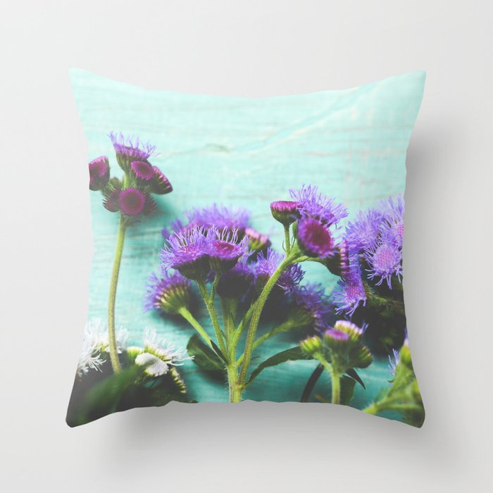 Summer Flowers Throw Pillow Gallery Image 1
