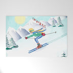 Skiing Girl Welcome Mat Gallery Image 1