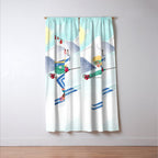 Skiing Girl Window Curtain Gallery Image 3