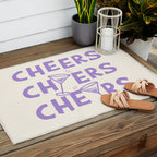 Cheers. Cocktails and Drinks in Lavender Purple And White Outdoor Rug Gallery Image 2