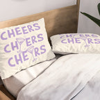 Cheers. Cocktails and Drinks in Lavender Purple And White Pillow Sham Gallery Image 2