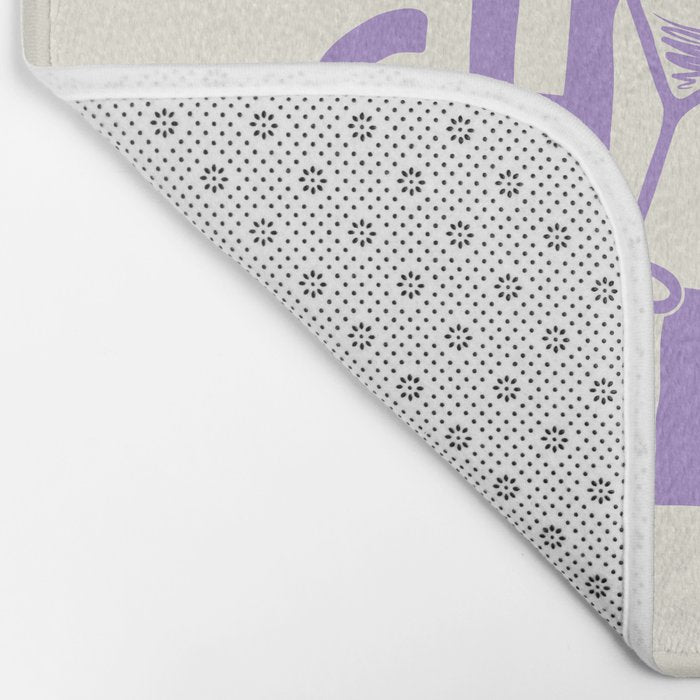 Cheers. Cocktails and Drinks in Lavender Purple And White Bath Mat Gallery Image 2