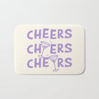 Cheers. Cocktails and Drinks in Lavender Purple And White Bath Mat Gallery Image 1