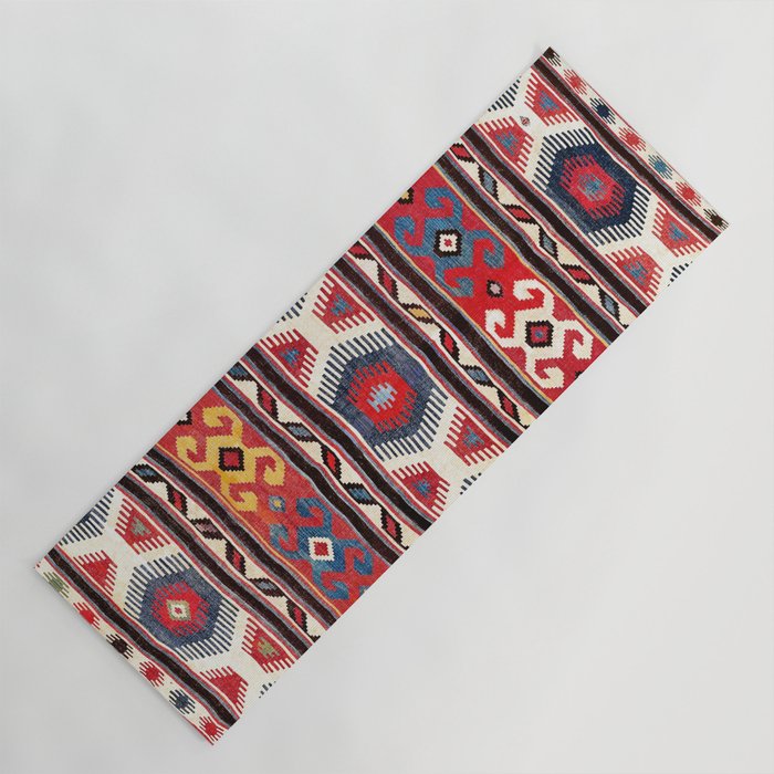 Kazak  Antique Southwest Caucasus Kilim Print Yoga Mat Gallery Image 1