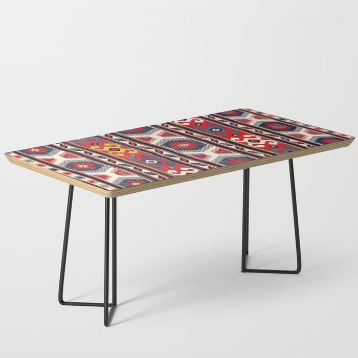 Kazak  Antique Southwest Caucasus Kilim Print Coffee Table Gallery Image 1