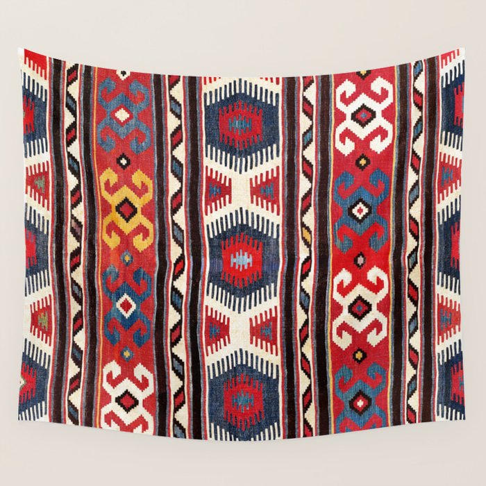Kazak  Antique Southwest Caucasus Kilim Print Wall Tapestry Gallery Image 1
