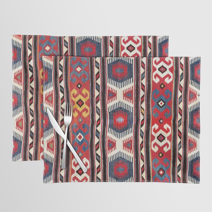 Kazak  Antique Southwest Caucasus Kilim Print Placemat Gallery Image 1