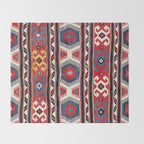 Kazak  Antique Southwest Caucasus Kilim Print Throw Blanket Gallery Image 2