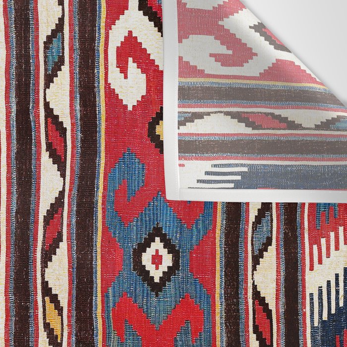 Kazak  Antique Southwest Caucasus Kilim Print Wall Tapestry Gallery Image 3