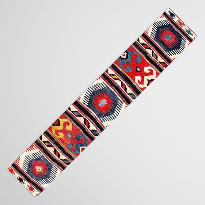 Kazak  Antique Southwest Caucasus Kilim Print Table Runner Gallery Image 3