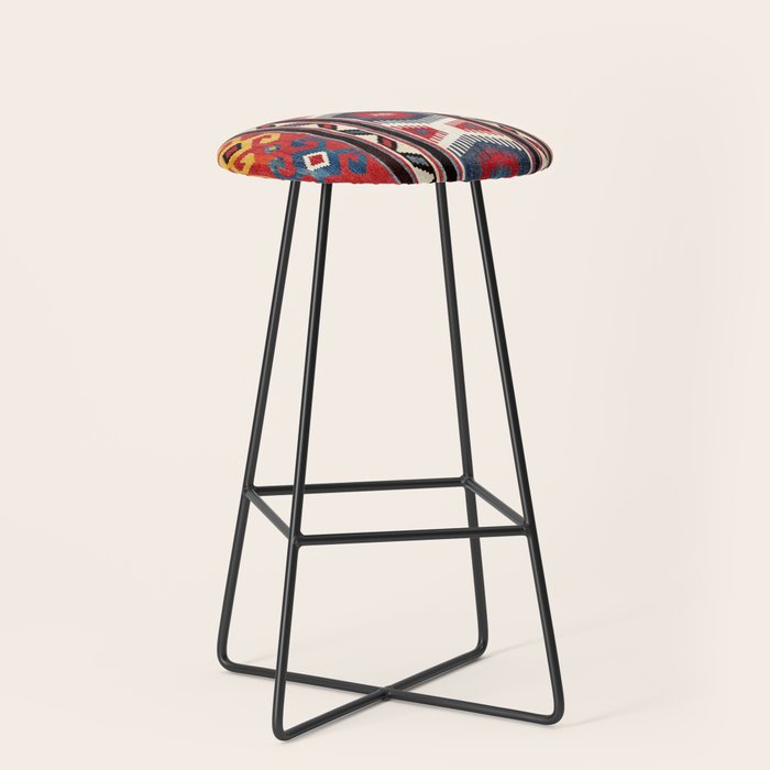 Kazak  Antique Southwest Caucasus Kilim Print Stool Gallery Image 1