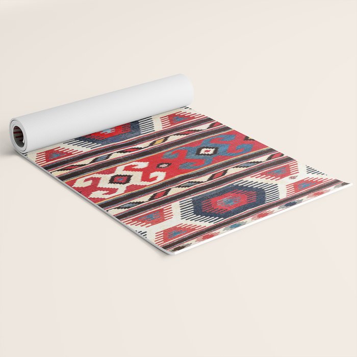 Kazak  Antique Southwest Caucasus Kilim Print Yoga Mat Gallery Image 2