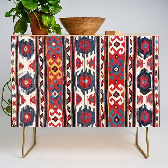 Kazak  Antique Southwest Caucasus Kilim Print Credenza Gallery Image 1