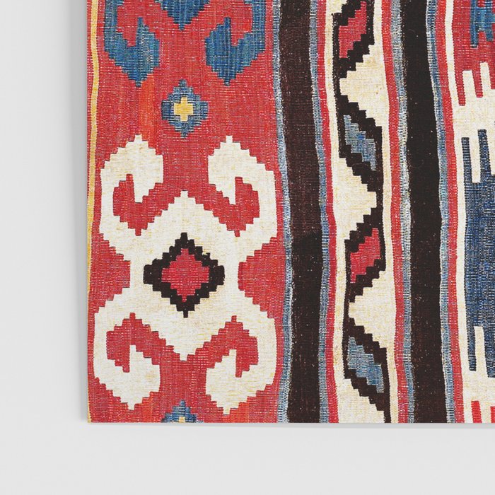 Kazak  Antique Southwest Caucasus Kilim Print Poster Gallery Image 3