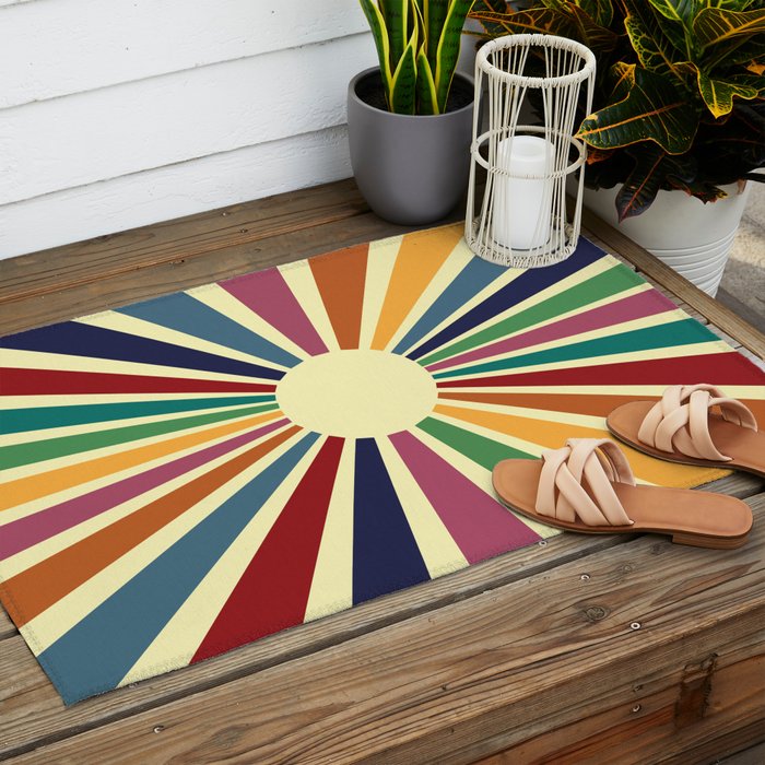 Sun Retro Art II Outdoor Rug Gallery Image 2