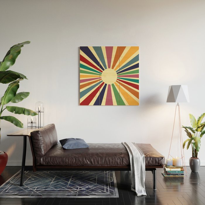 Sun Retro Art II Wood Wall Art Gallery Image 2