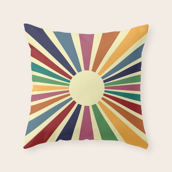 Sun Retro Art II Throw Pillow Gallery Image 6