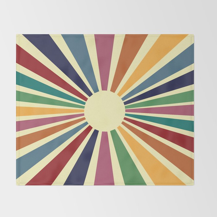 Sun Retro Art II Throw Blanket Gallery Image 2