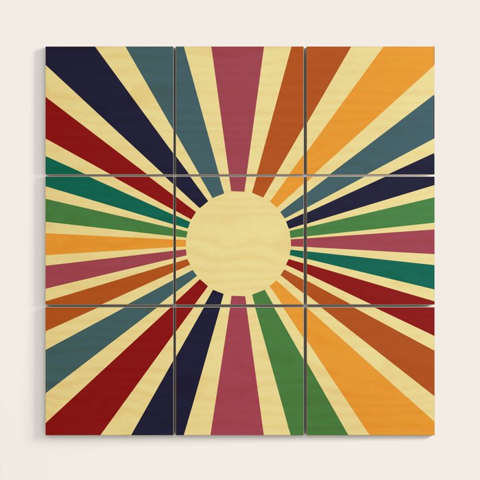 Sun Retro Art II Wood Wall Art Gallery Image 1