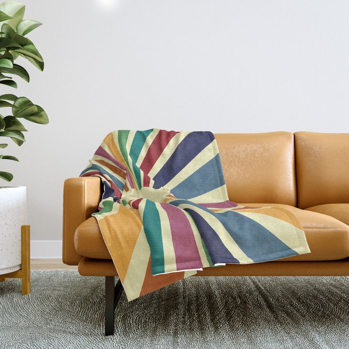 Sun Retro Art II Throw Blanket Gallery Image 1