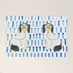 STAFFORDSHIRE DOGS ON BLUE Welcome Mat Gallery Image 1