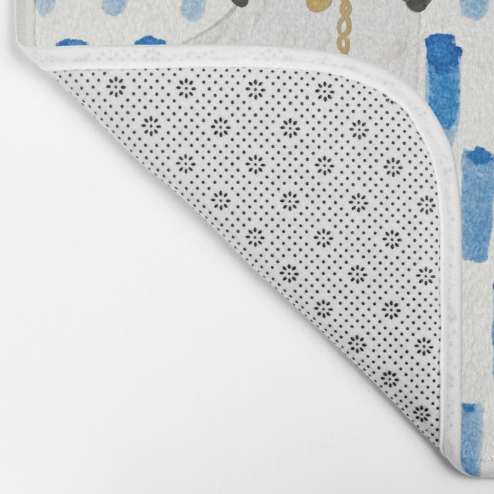 STAFFORDSHIRE DOGS ON BLUE Bath Mat Gallery Image 2