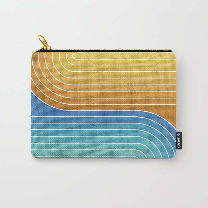 Gradient Curvature XII Beachy Blue and Orange Carry All Pouch Gallery Image 1