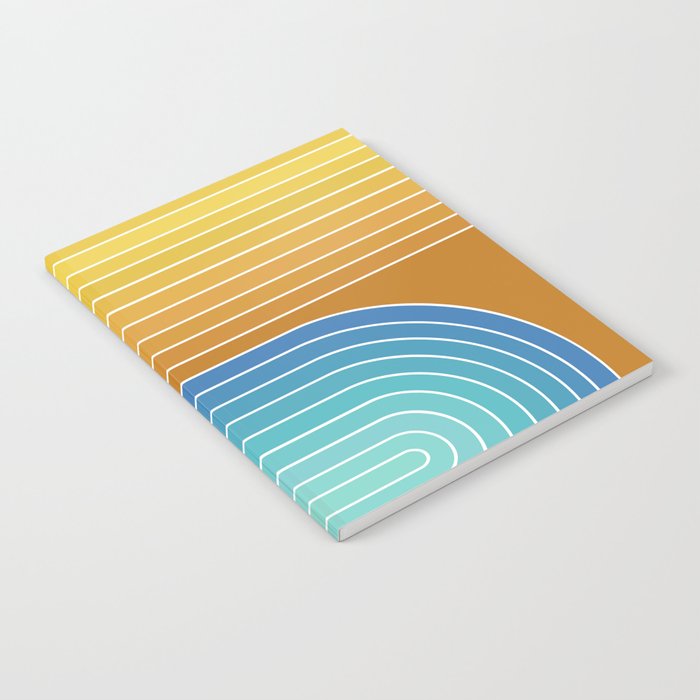 Gradient Curvature XII Beachy Blue and Orange Notebook Gallery Image 1