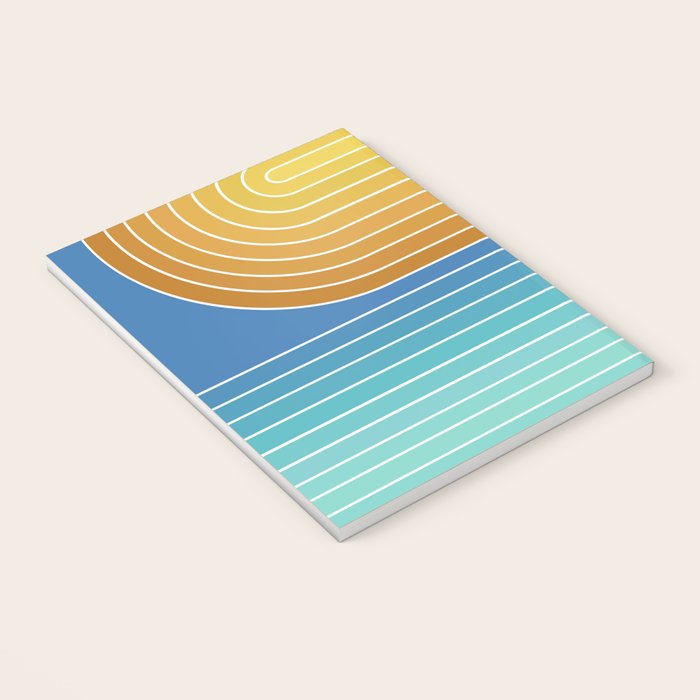 Gradient Curvature XII Beachy Blue and Orange Notebook Gallery Image 3