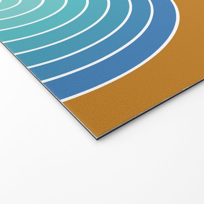 Gradient Curvature XII Beachy Blue and Orange Welcome Mat Gallery Image 2