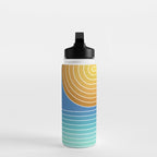 Gradient Curvature XII Beachy Blue and Orange Water Bottle Gallery Image 3