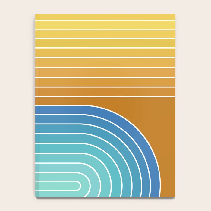 Gradient Curvature XII Beachy Blue and Orange Notebook Gallery Image 4