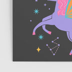 Space Unicorns - Neon Rainbow on Black Poster Gallery Image 3