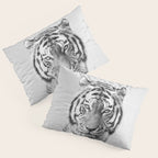 Tiger - Black & White Pillow Sham Gallery Image 3
