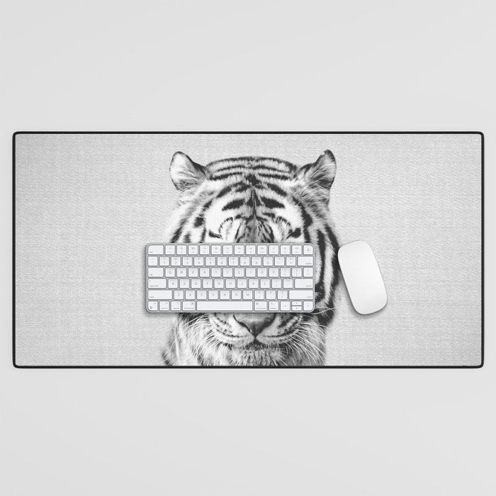Tiger - Black & White Desk Mat Gallery Image 1