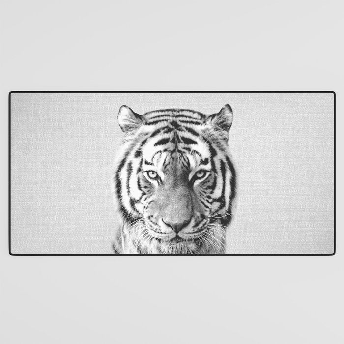 Tiger - Black & White Desk Mat Gallery Image 3