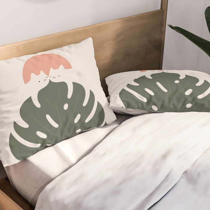 Cat and Plant 37 Pillow Sham Gallery Image 2