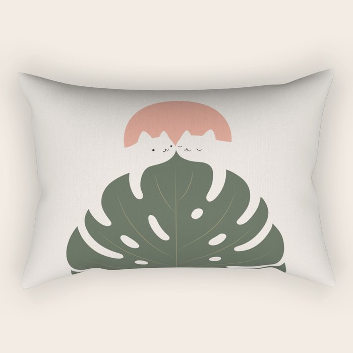 Cat and Plant 37 Rectangular Pillow Gallery Image 2