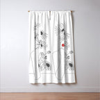 Minimal Line Art Girl with Sunflowers Window Curtain Gallery Image 3
