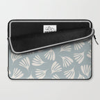 Wispy Leaves Contemporary Abstract Pattern in Light Blue-Gray and Cream Laptop Sleeve Gallery Image 2