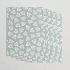 Wispy Leaves Contemporary Abstract Pattern in Light Blue-Gray and Cream Wrapping Paper Gallery Image 3