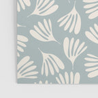 Wispy Leaves Contemporary Abstract Pattern in Light Blue-Gray and Cream Poster Gallery Image 3